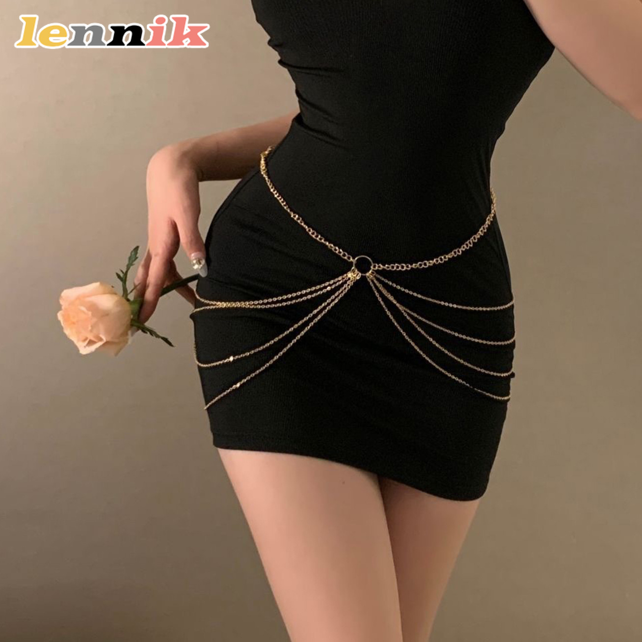 Body Jewelry - LENNIK พู่โลหะ Multi-Layer เอว CHAIN,ผู้หญิง 3D