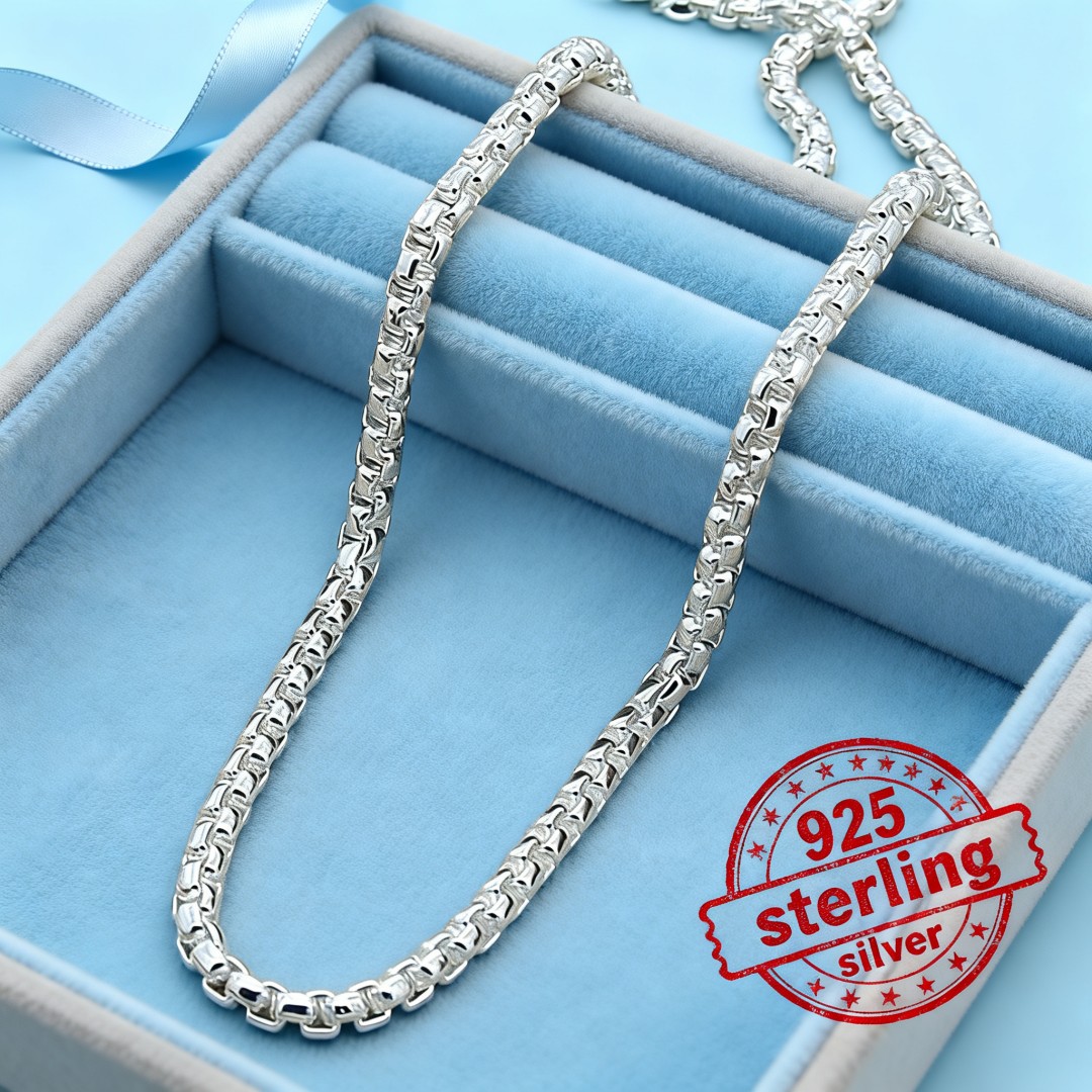 Cuban Link Chain 12Mm - สร้อยคอเงินแท้ 925 แบบกล่องกลม ขนาด 18-24 นิ้ว