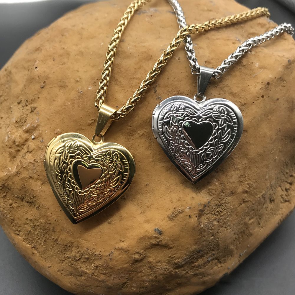 หัวใจใหม่ภาพสร้อยล็อคเก็ต Love - Heart Locket Necklace Photo บทวิจารณ์และราคา