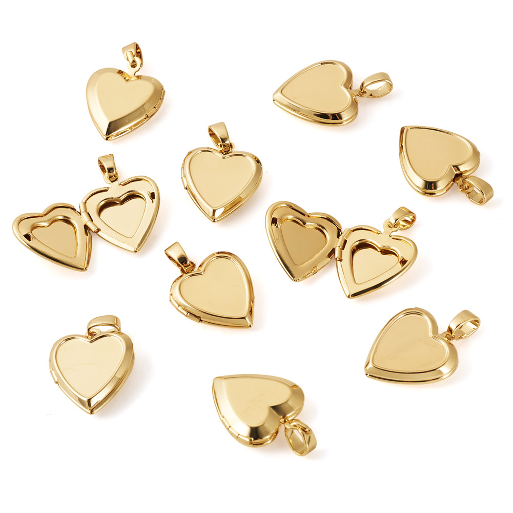 จี้รูปหัวใจแบบเปิดได้ 10 ชิ้น  - Heart Locket Necklace Photo บทวิจารณ์และราคา