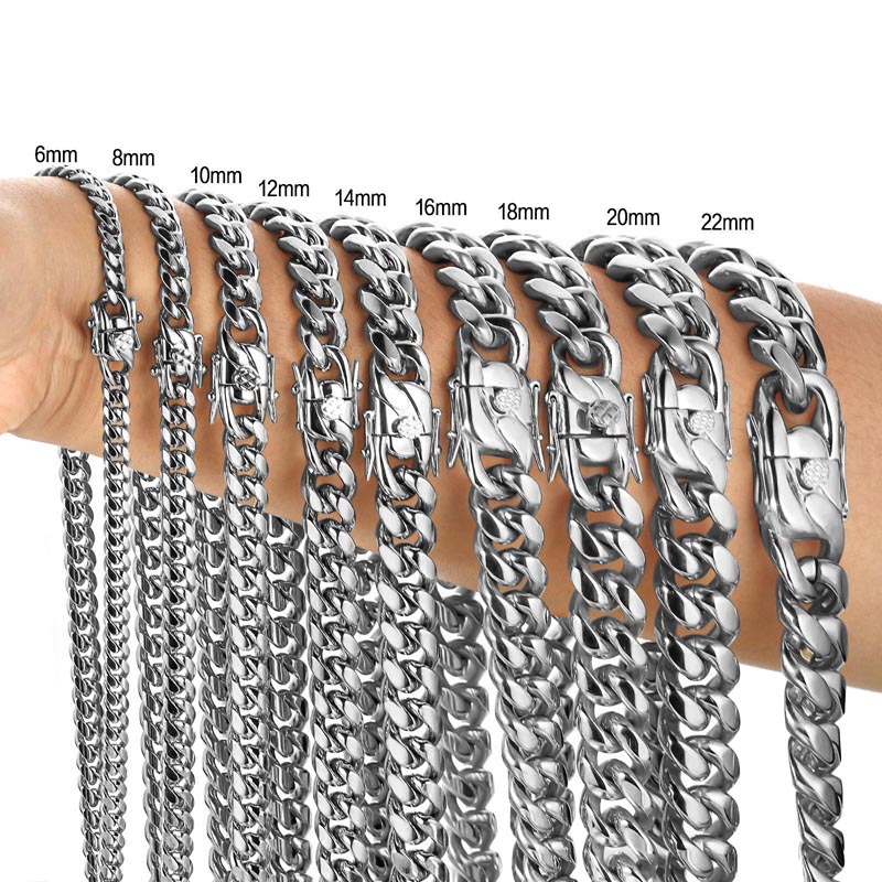 สร้อยคอ316L สแตนเลสไมอามี่ขอบถ - Cuban Link Chain 12Mm บทวิจารณ์และราคา