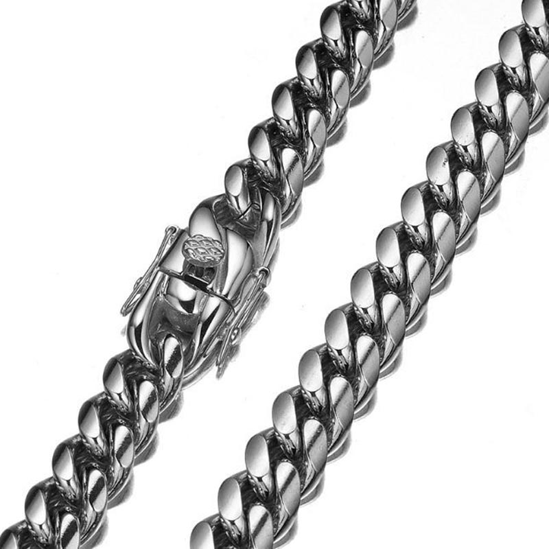 สร้อยคอ316L สแตนเลสไมอามี่ขอบถ - Cuban Link Chain 12Mm บทวิจารณ์และราคา