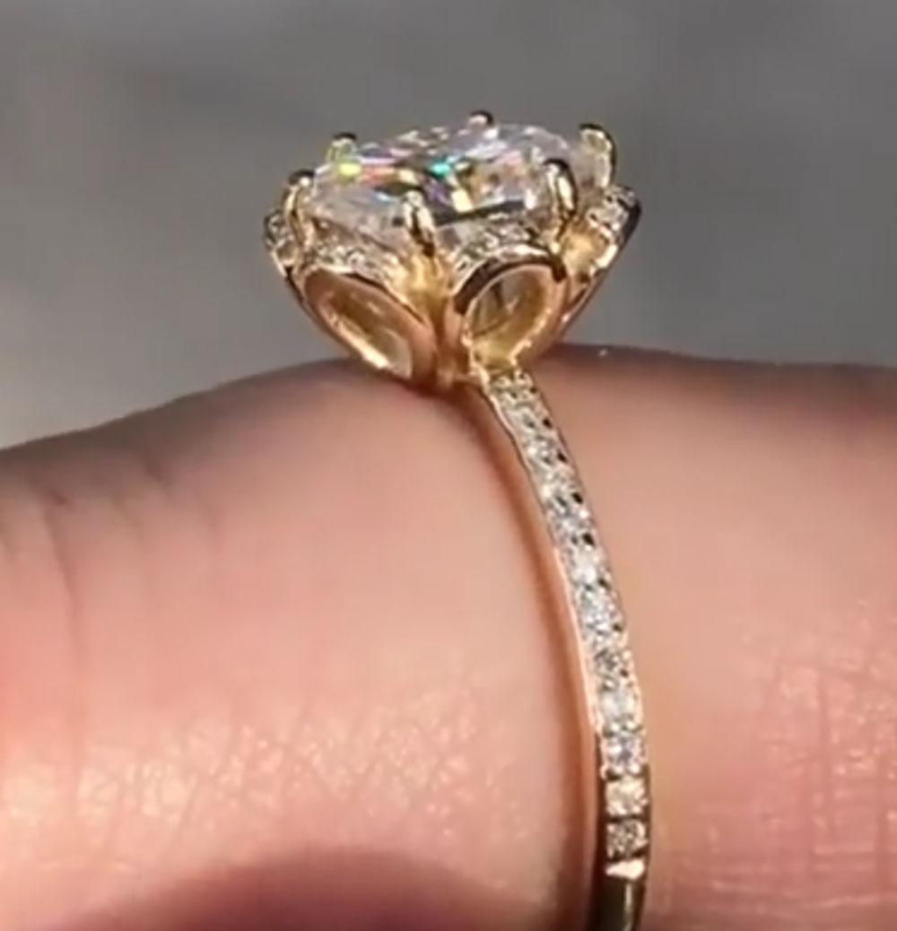 แหวนแต่งงาน/หมั้น/ครบรอบสำหรับ - Moissanite Engagement Ring 1 Carat บทวิจารณ์และราคา