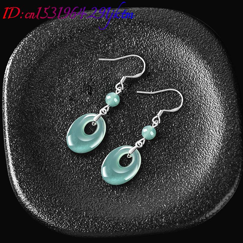 ต่างหูแหวนหยกพม่า เงินแท้ 925  - Earrings บทวิจารณ์และราคา