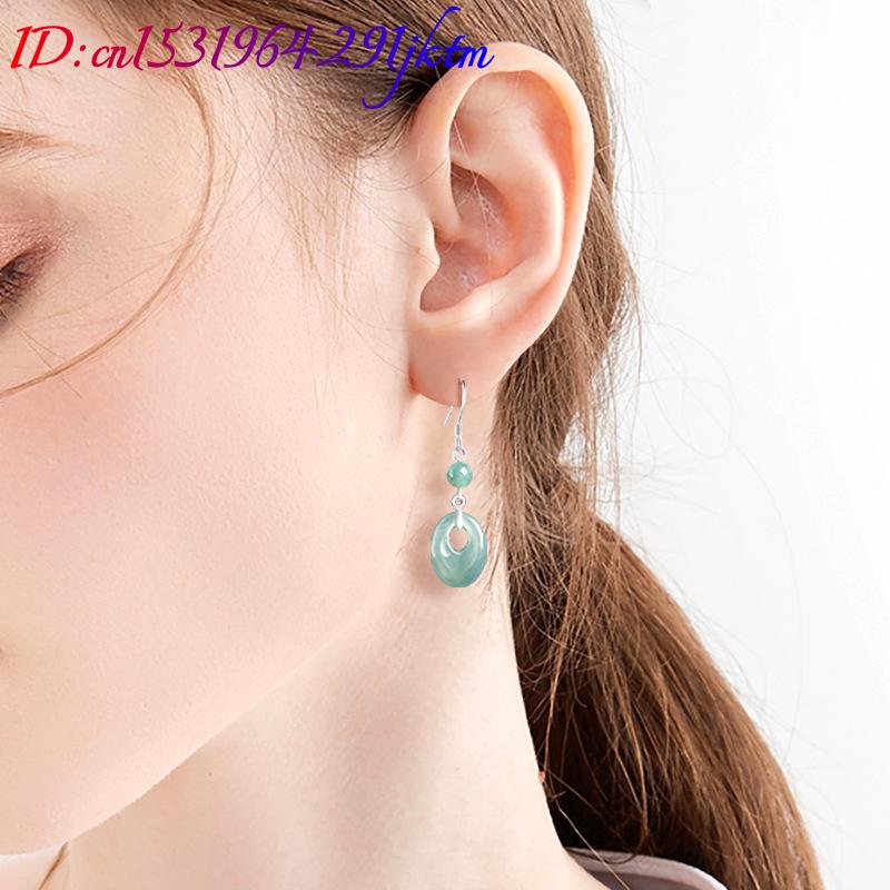 ต่างหูแหวนหยกพม่า เงินแท้ 925  - Earrings บทวิจารณ์และราคา