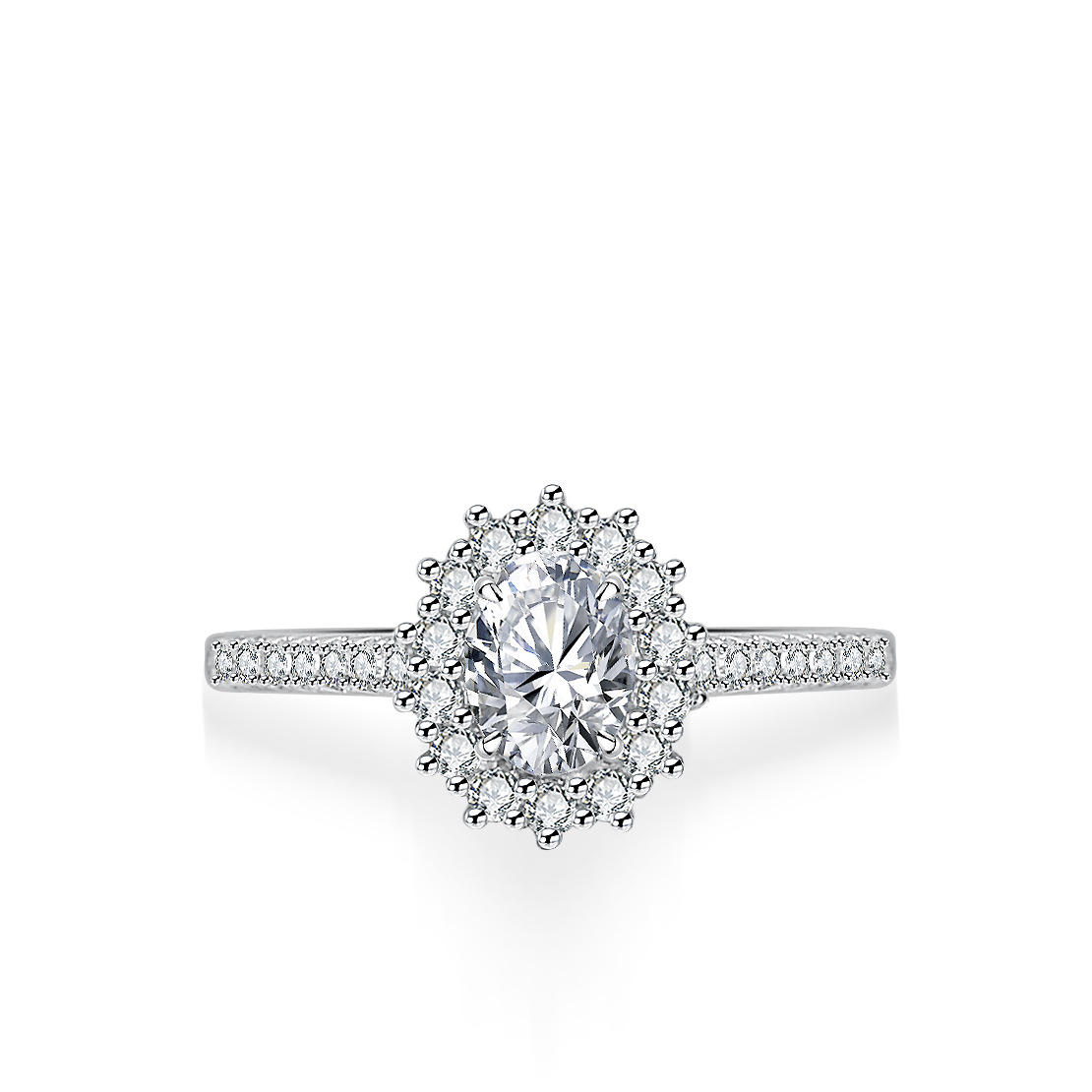 แหวนมอยส์ซาไนต์ทรงไข่สำหรับผู้ - Moissanite Engagement Ring 1 Carat บทวิจารณ์และราคา
