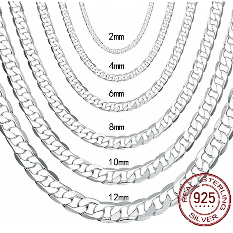 ผู้ชาย 925 สร้อยคอเงิน 2/4/6/8 - Cuban Link Chain 12Mm บทวิจารณ์และราคา