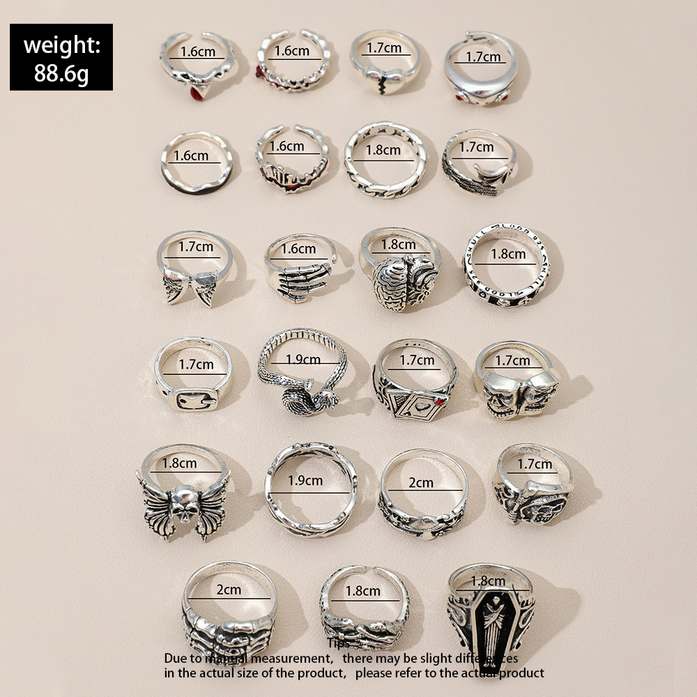 ชุดแหวนนิ้วสไตล์พังก์ ลายเรขาค - Vintage Punk Knuckle Rings Set บทวิจารณ์และราคา