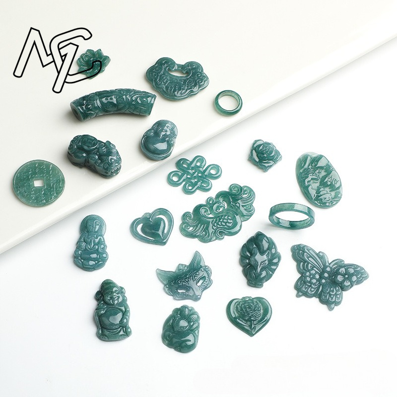2 ชิ้น หยกน้ำสีน้ำเงินธรรมชาติ - Earrings บทวิจารณ์และราคา