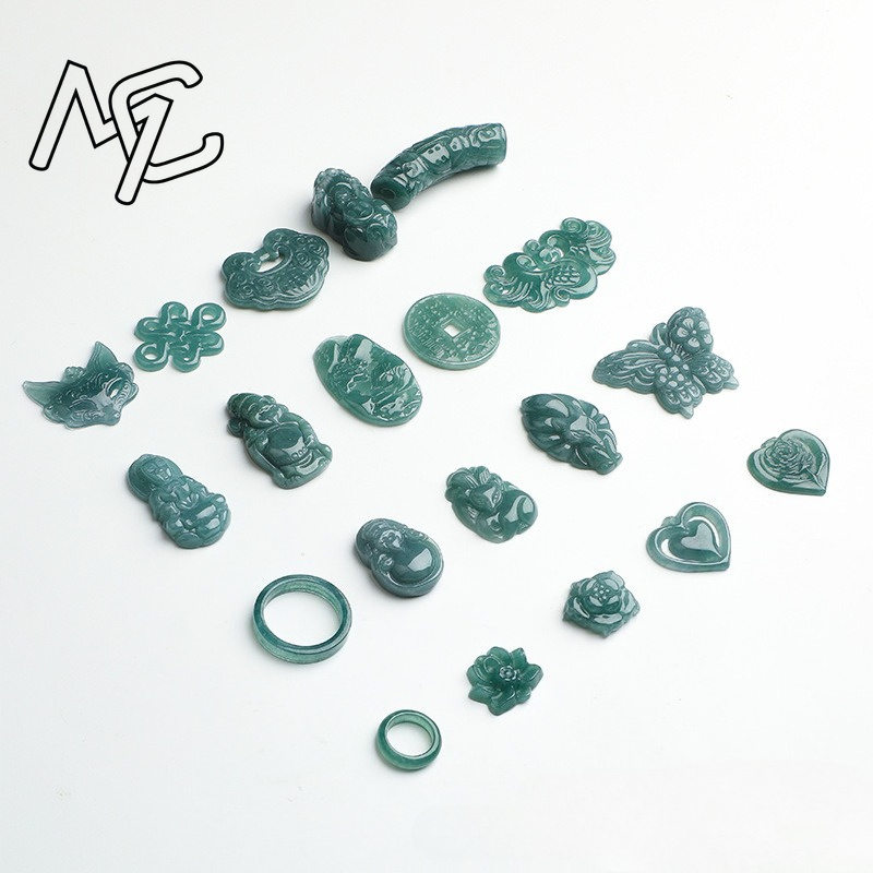2 ชิ้น หยกน้ำสีน้ำเงินธรรมชาติ - Earrings บทวิจารณ์และราคา