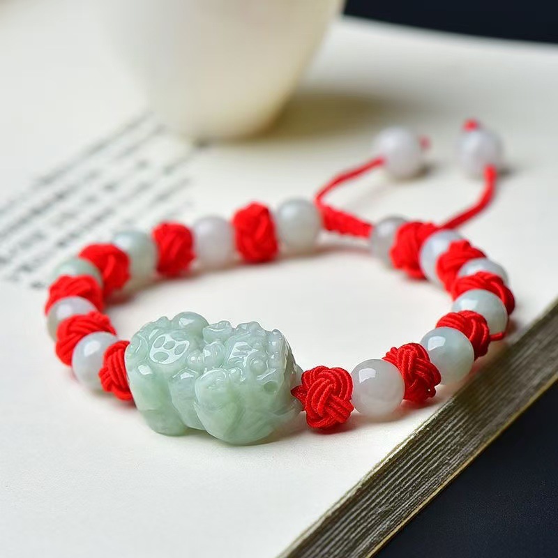 หยกพม่าธรรมชาติ กำไลข้อมือปี่เ - Bracelets บทวิจารณ์และราคา
