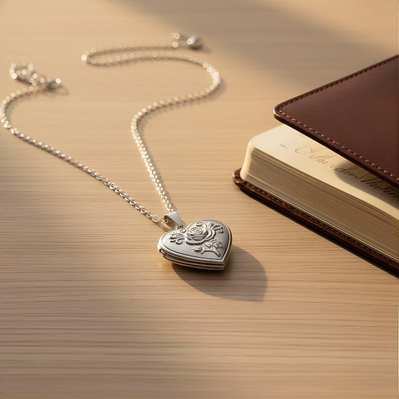 สร้อยคอหัวใจสไตล์โกธิควินเทจสำ - Heart Locket Necklace Photo บทวิจารณ์และราคา