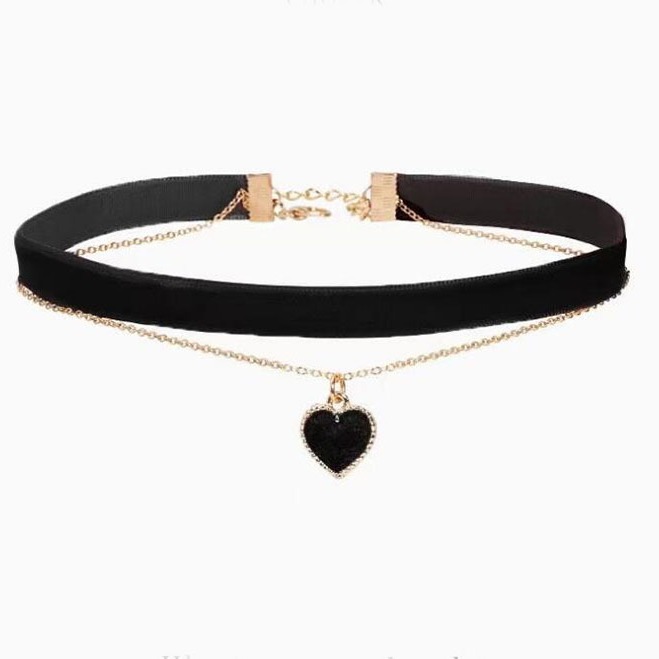 สร้อยคอโชคเกอร์สองชั้นสไตล์โรแ - Layered Pendant Necklace Aesthetic บทวิจารณ์และราคา