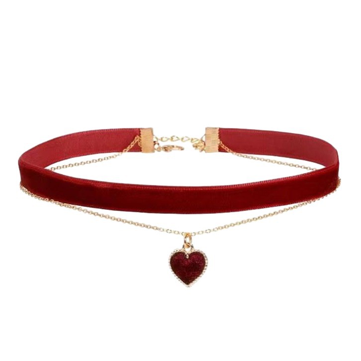 สร้อยคอโชคเกอร์สองชั้นสไตล์โรแ - Layered Pendant Necklace Aesthetic บทวิจารณ์และราคา