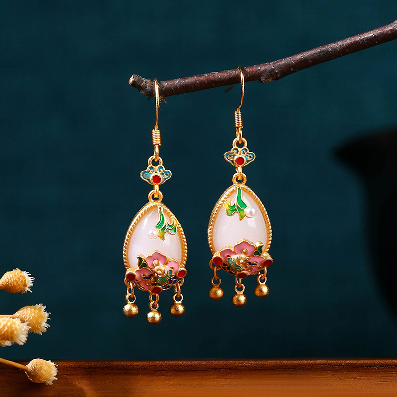 ต่างหูหยกธรรมชาติ ดีไซน์สวยงาม - Earrings บทวิจารณ์และราคา
