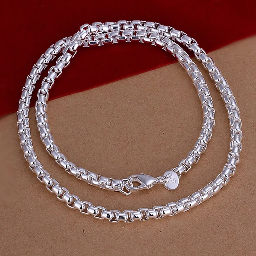 สร้อยคอเงินแท้ 925 ขนาด 45-60  - 925 Sterling Silver Chain Necklace Men บทวิจารณ์และราคา