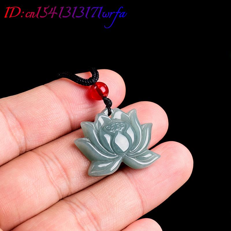 พม่า Jadeite Lotus จี้สร้อยคอส - Necklaces บทวิจารณ์และราคา