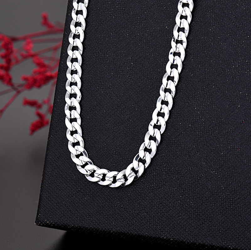 สร้อยคอโซ่สีเงินสเตอร์ลิง925สุ - Cuban Link Chain 12Mm บทวิจารณ์และราคา