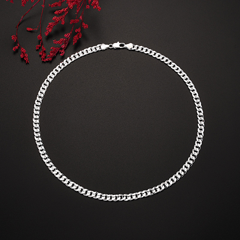 สร้อยคอโซ่สีเงินสเตอร์ลิง925สุ - Cuban Link Chain 12Mm บทวิจารณ์และราคา