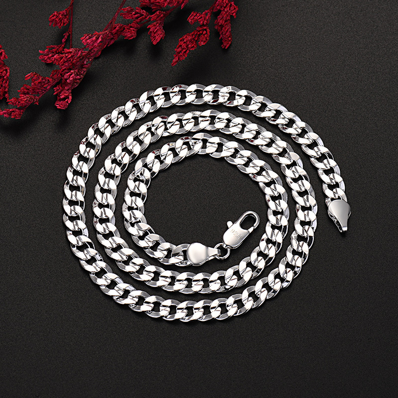 สร้อยคอโซ่สีเงินสเตอร์ลิง925สุ - Cuban Link Chain 12Mm บทวิจารณ์และราคา