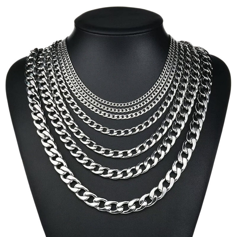 สร้อยคอคิวบาลสแตนเลส 316L ขนาด - Cuban Link Chain 12Mm บทวิจารณ์และราคา