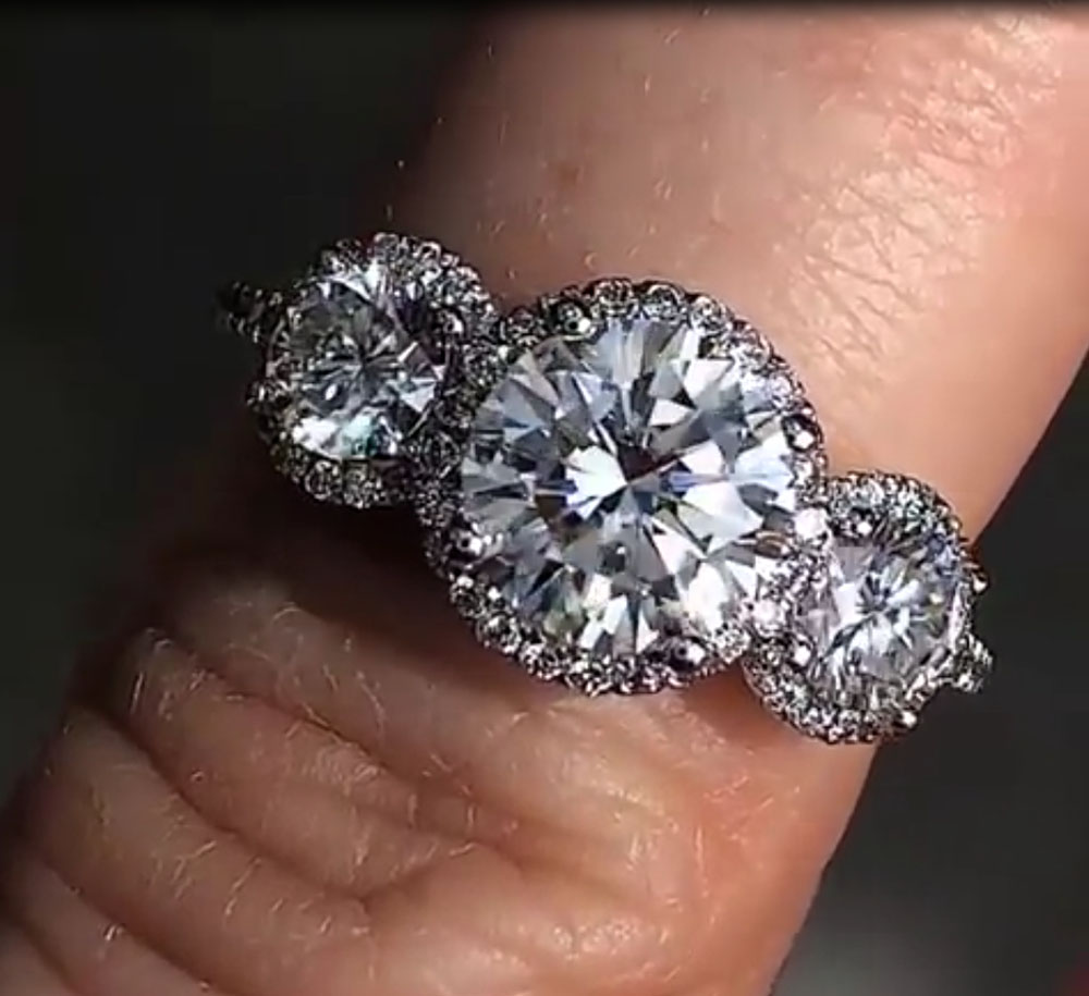 แหวนแต่งงาน แหวนหมั้น แหวนครบร - Moissanite Engagement Ring 1 Carat บทวิจารณ์และราคา