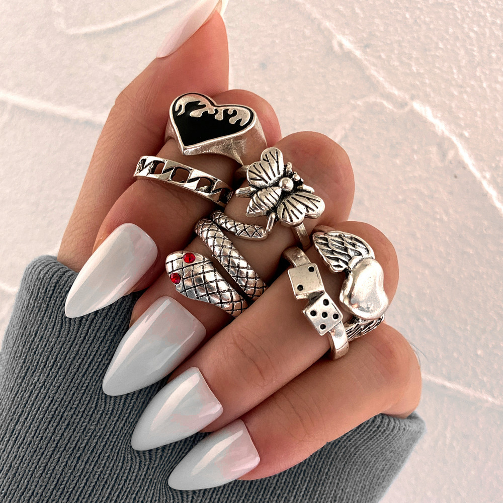 ชุดแหวนข้อต่อรูปงูสไตล์พังก์วิ - Vintage Punk Knuckle Rings Set บทวิจารณ์และราคา