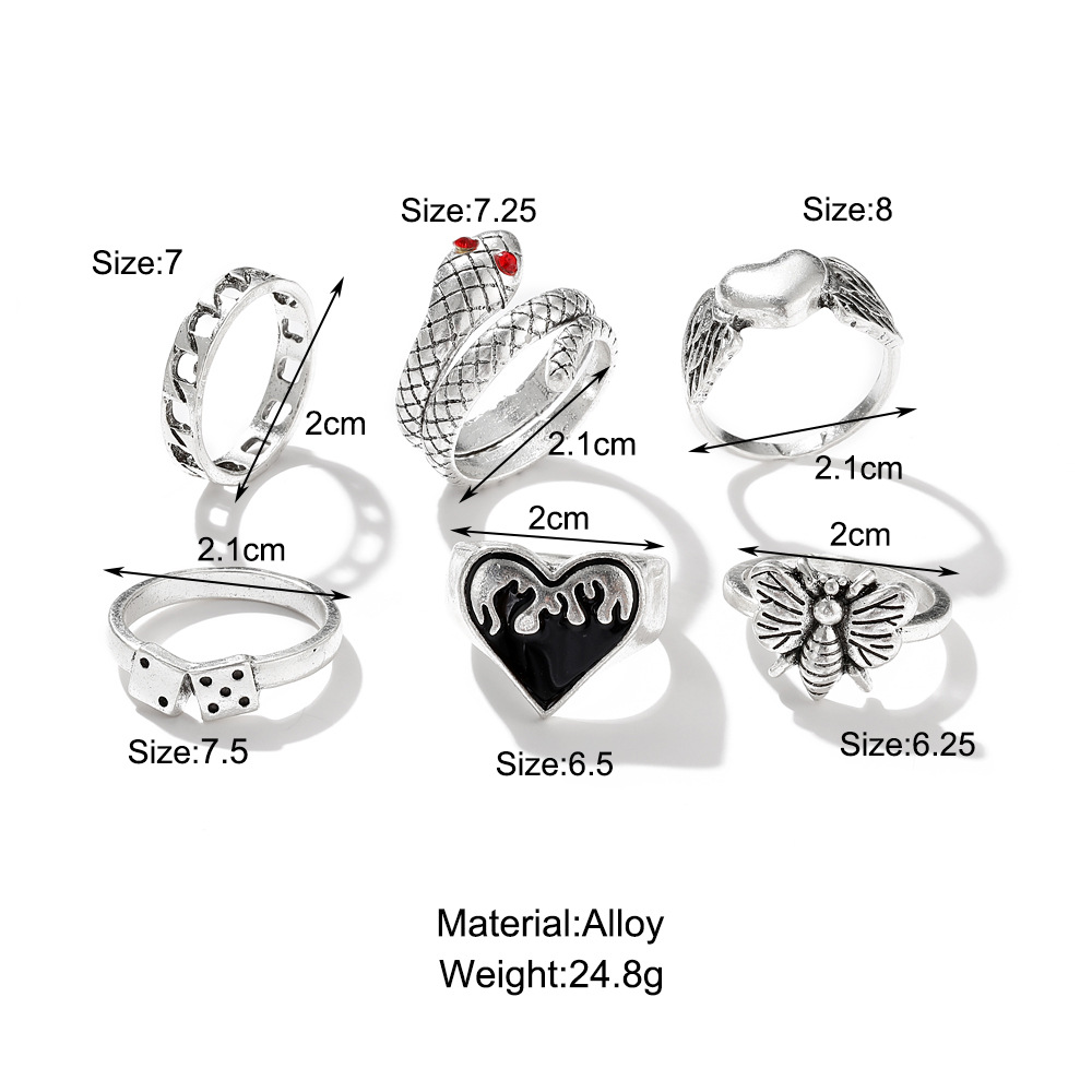 ชุดแหวนข้อต่อรูปงูสไตล์พังก์วิ - Vintage Punk Knuckle Rings Set บทวิจารณ์และราคา
