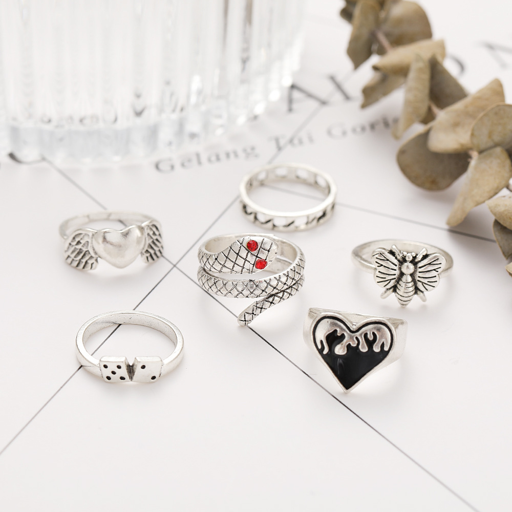 ชุดแหวนข้อต่อรูปงูสไตล์พังก์วิ - Vintage Punk Knuckle Rings Set บทวิจารณ์และราคา