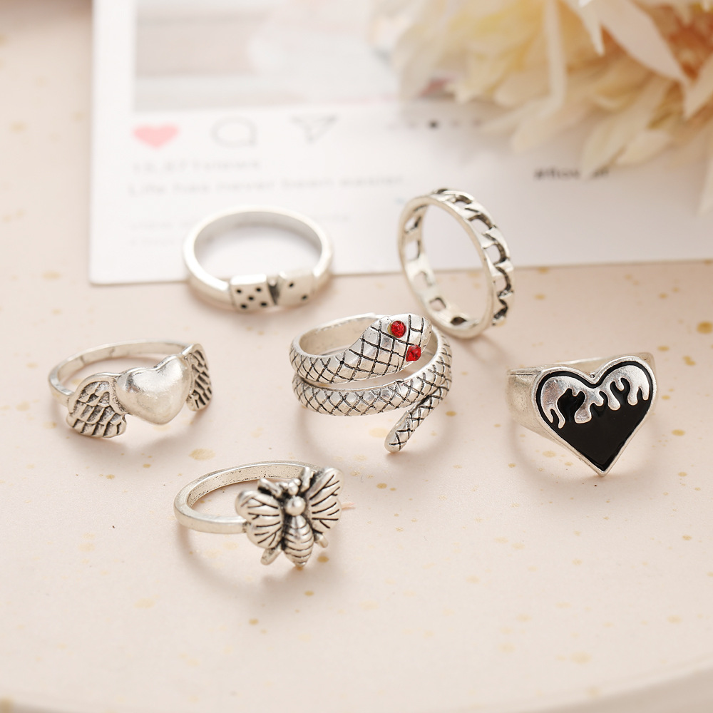 ชุดแหวนข้อต่อรูปงูสไตล์พังก์วิ - Vintage Punk Knuckle Rings Set บทวิจารณ์และราคา
