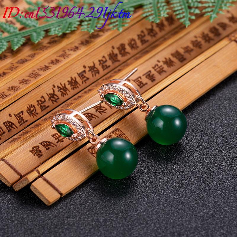 ต่างหูลูกปัดหยกธรรมชาติเครื่อง - Earrings บทวิจารณ์และราคา